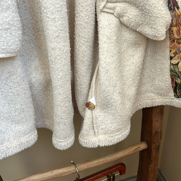 Orvis Teddy Bear Sherpa Tapestry Trim Cream Shacket Jacket Womens size Medium - Picture 10 of 12